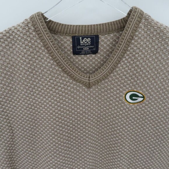 VTG Lee Sport Men XXL Green Bay Packers Knit Sleeveless Sweater Vest Embroidered - Picture 2 of 10